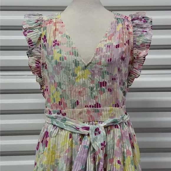 Kate Spade New York Dress Size 6 Cream Painted Petals Burnout Boho Cottagecore - Picture 5 of 10